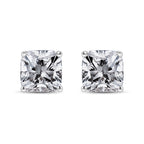 14K White Gold 1 1/2 Cttw Clarity Enhanced Princess Cut Diamond Solitaire Stud Earrings (I-J Color, I1-I2 Clarity)