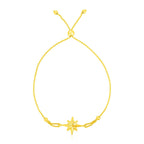 14k Yellow Gold Adjustable Star Bracelet