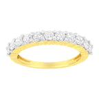 IGI Certified 1.0 Cttw Diamond 10K Yellow Gold Prong Set Fluted Band Style Wedding Ring (J-K Color, I1-I2 Clarity) - Size 7
