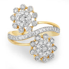 0.56 Carat Genuine White Diamond 14K Yellow Gold Ring (E-F Color, SI1-SI2 Clarity)