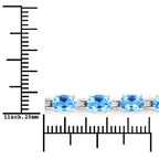 10.71 Carat Genuine Swiss Blue Topaz .925 Sterling Silver Bracelet