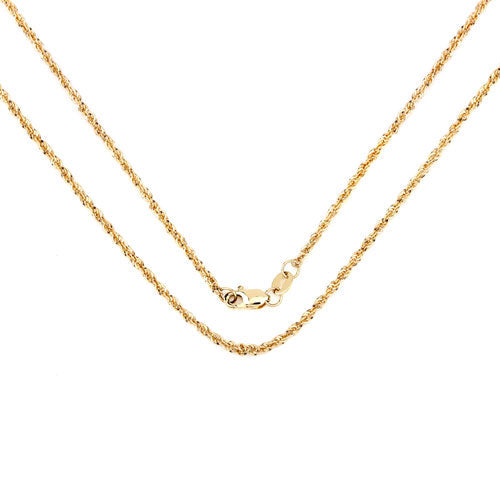 14K Yellow Gold 18-inch 1.5mm Lite Rope Chain with Lobster Clasp