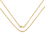 14K Yellow Gold 18inch 1.5mm Lite Rope Chain with Lobster Clasp