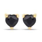 0.70 Carat Genuine Black Sapphire 14K Yellow Gold Earrings