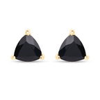 0.70 Carat Genuine Black Sapphire 14K Yellow Gold Earrings