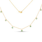 0.90 Carat Genuine Zambian Emerald 10K Yellow Gold Necklace