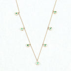 0.90 Carat Genuine Zambian Emerald 10K Yellow Gold Necklace
