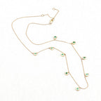 0.90 Carat Genuine Zambian Emerald 10K Yellow Gold Necklace