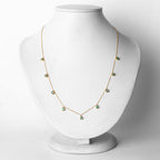 0.90 Carat Genuine Zambian Emerald 10K Yellow Gold Necklace