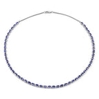 10.00 Carat Genuine Tanzanite .925 Sterling Silver Necklace