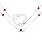 2.10 Carat Genuine Garnet .925 Sterling Silver Necklace