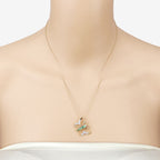 0.51 Carat Genuine Emerald and White Zircon .925 Sterling Silver Necklace