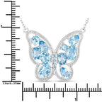 5.54 Carat Genuine Swiss Blue Topaz .925 Sterling Silver Necklace