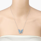 5.54 Carat Genuine Swiss Blue Topaz .925 Sterling Silver Necklace