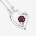 0.60 Carat Genuine Garnet .925 Sterling Silver Necklace