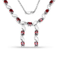 7.65 Carat Genuine Garnet .925 Sterling Silver Necklace
