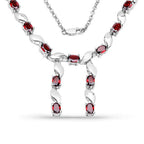7.65 Carat Genuine Garnet .925 Sterling Silver Necklace