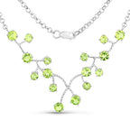 6.00 Carat Genuine Peridot .925 Sterling Silver Necklace