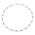 6.30 Carat Genuine Peridot .925 Sterling Silver Necklace