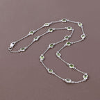 6.30 Carat Genuine Peridot .925 Sterling Silver Necklace
