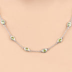 6.30 Carat Genuine Peridot .925 Sterling Silver Necklace