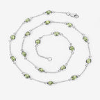 6.30 Carat Genuine Peridot .925 Sterling Silver Necklace
