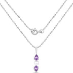 1.34 Carat Genuine Amethyst and Pearl .925 Sterling Silver Pendant