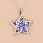 1.17 Carat Genuine Tanzanite and White Zircon .925 Sterling Silver Pendant