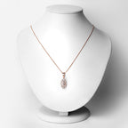 0.52 Carat Genuine Morganite and White Topaz .925 Sterling Silver Pendant