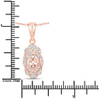 0.52 Carat Genuine Morganite and White Topaz .925 Sterling Silver Pendant