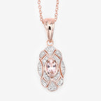 0.52 Carat Genuine Morganite and White Topaz .925 Sterling Silver Pendant