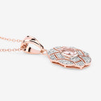 0.52 Carat Genuine Morganite and White Topaz .925 Sterling Silver Pendant