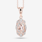 0.52 Carat Genuine Morganite and White Topaz .925 Sterling Silver Pendant