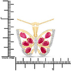 2.07 Carat Genuine Ruby and White Zircon .925 Sterling Silver Pendant