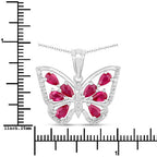 2.07 Carat Genuine Ruby and White Zircon .925 Sterling Silver Pendant