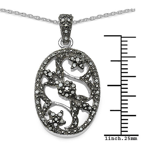 0.28 Carat Genuine Black Diamond .925 Sterling Silver Pendant