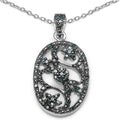 0.28 Carat Genuine Blue Diamond .925 Sterling Silver Pendant