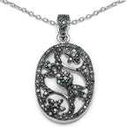 0.28 Carat Genuine Blue Diamond .925 Sterling Silver Pendant