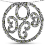 0.22 Carat Genuine Green Diamond .925 Sterling Silver Pendant