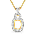 0.25 Carat Genuine White Diamond 14K Yellow Gold Semi Mount Pendant - holds 9x7mm Cushion Gemstone