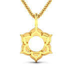 0.14 Carat Genuine White Diamond 14K Yellow Gold Semi Mount Pendant - holds 8.00mm Round Gemstone