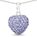 7.00 Carat Genuine Tanzanite .925 Sterling Silver Pendant