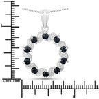 1.30 Carat Genuine Blue Sapphire and White Topaz .925 Sterling Silver Pendant