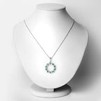 1.10 Carat Genuine Emerald and White Topaz .925 Sterling Silver Pendant
