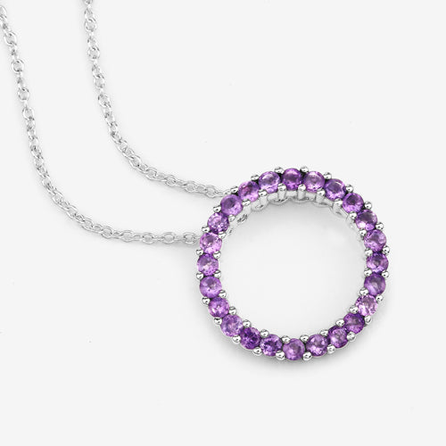 0.72 Carat Genuine Amethyst .925 Sterling Silver Pendant