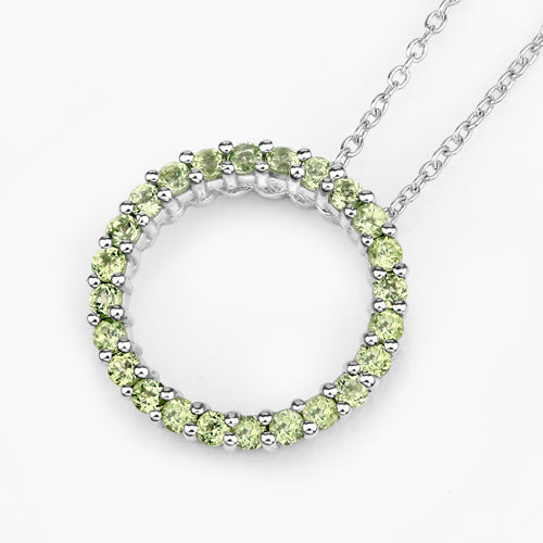 0.84 Carat Genuine Peridot .925 Sterling Silver Pendant