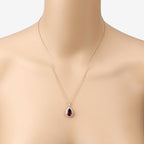 3.29 Carat Genuine Rhodolite and White Diamond 14K Rose Gold Pendant