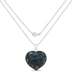 1.25 Carat Genuine Blue Diamond .925 Sterling Silver Pendant