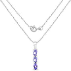 0.75 Carat Genuine Tanzanite .925 Sterling Silver Pendant
