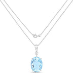 11.25 Carat Genuine Swiss Blue Topaz .925 Sterling Silver Pendant